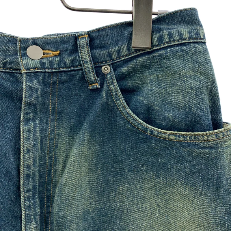ANCELLM / アンセルム | LOOSE TAPERED 5P DENIM PANTS / ヴィンテージ加工 ワイド デニムパンツ | 1 | メンズ