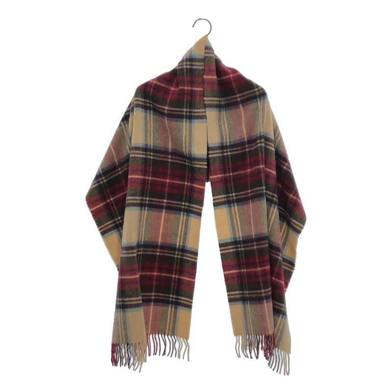 ジョンストンズ カシミヤ 100%マフラー チェック JOHNSTONS OF ELGIN / ジョンストンズオブエルガン | カシミヤ