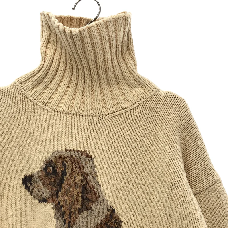 Lauren Ralph Lauren / ローレンラルフローレン | 1990s | コットン ドッグ刺しゅう タートルネックニット | L | レディース