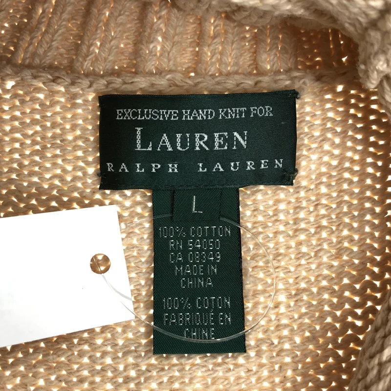 Lauren Ralph Lauren / ローレンラルフローレン | 1990s | コットン ドッグ刺しゅう タートルネックニット | L | レディース