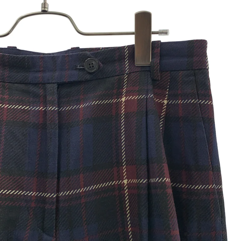 DRIES VAN NOTEN / ドリスヴァンノッテン | コットン リネン チェック 2タック パンツ | 36 | レディース