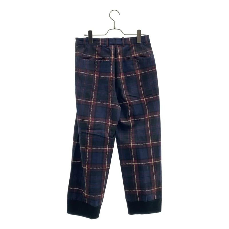 DRIES VAN NOTEN / ドリスヴァンノッテン | コットン リネン チェック 2タック パンツ | 36 | レディース