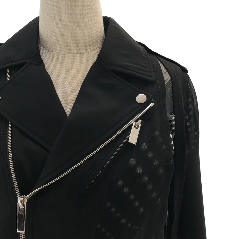 noir kei ninomiya / ノワールケイニノミヤ | 2017SS | シアー パール ライダースジャケット 3S-J023 | S | レディース