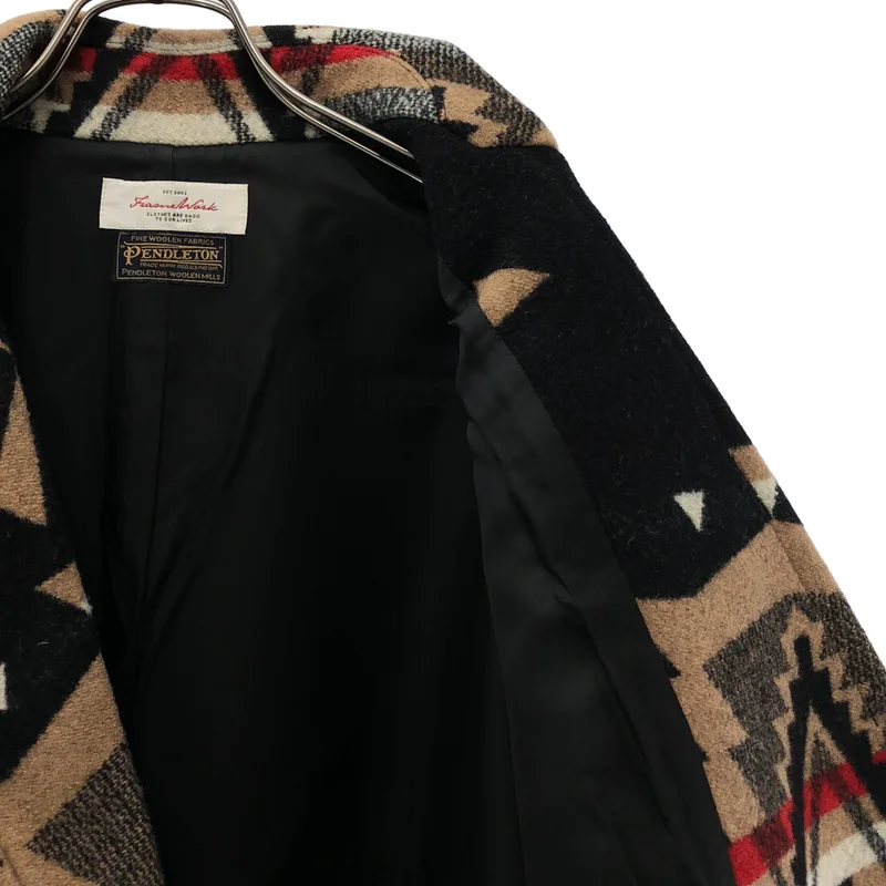 PENDLETON / ペンドルトン | Framework / 別注 ウール ネイティブ柄 オーバーコート |