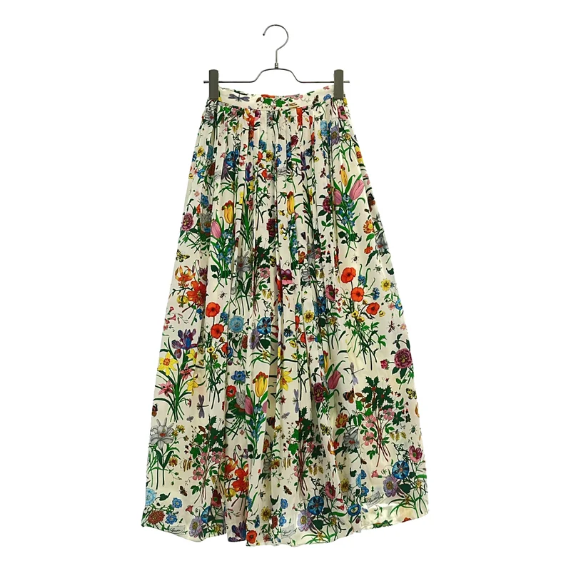 GUCCI / グッチ | シルクツイル フローラ プリーツスカート | 38 | レディース