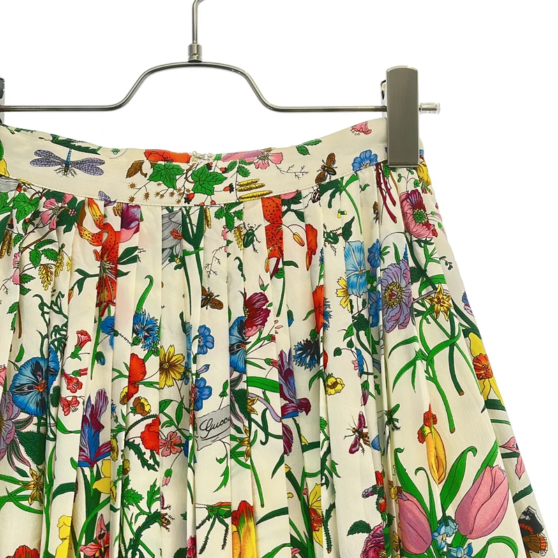 GUCCI | Silk Twill Flora Pleated Skirt | Size 38 | Women's – KLD