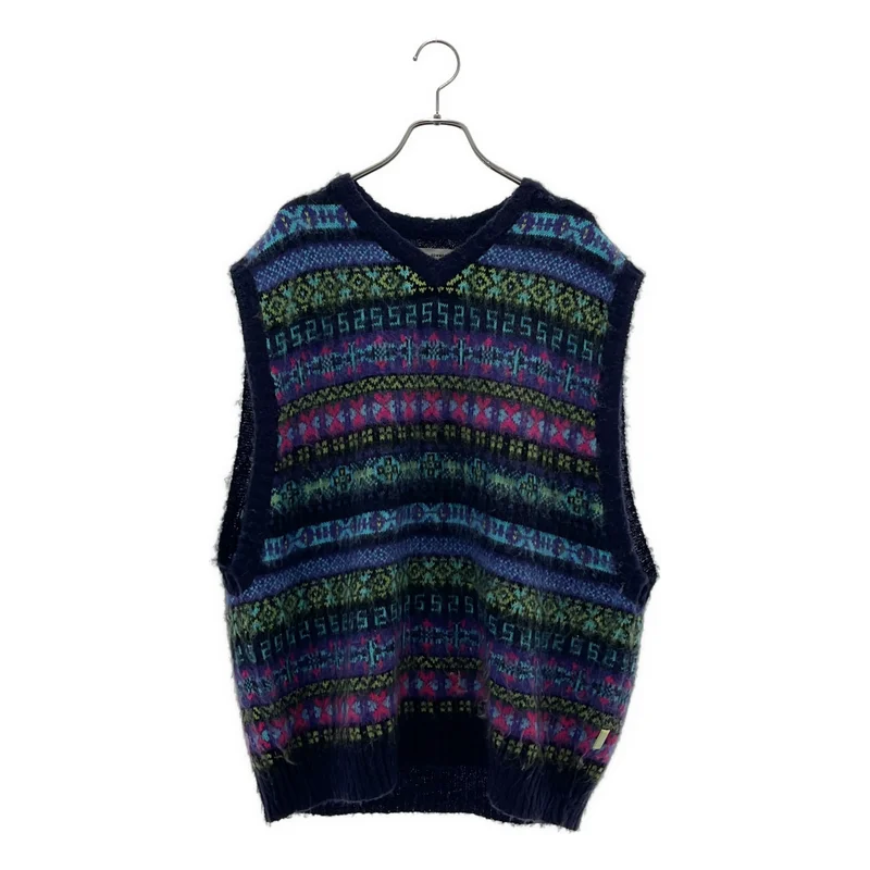 BEAMS / ビームス | SSZ / Digi Falsle Vest / ウール モヘヤ混 ディジフォールス ニットベスト | M | メンズ