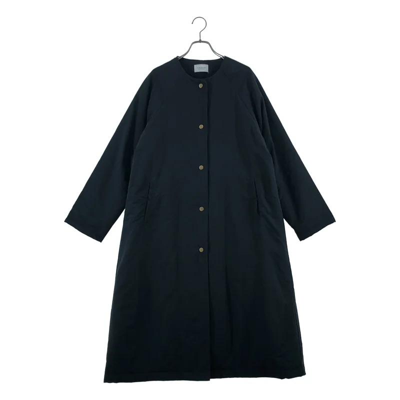 mumokuteki / ムモクテキ | 中綿入り ロングノーカラーコート |