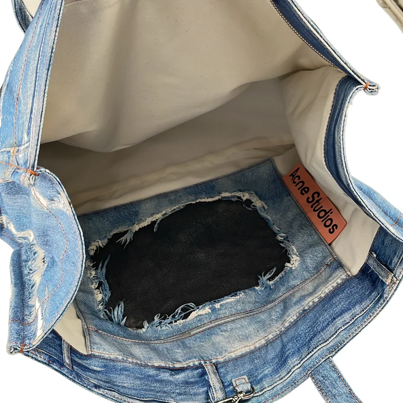 Acne Studios / アクネストゥディオズ | 2025AW | デニムパンツ 転写プリント キャンバストートバッグ |