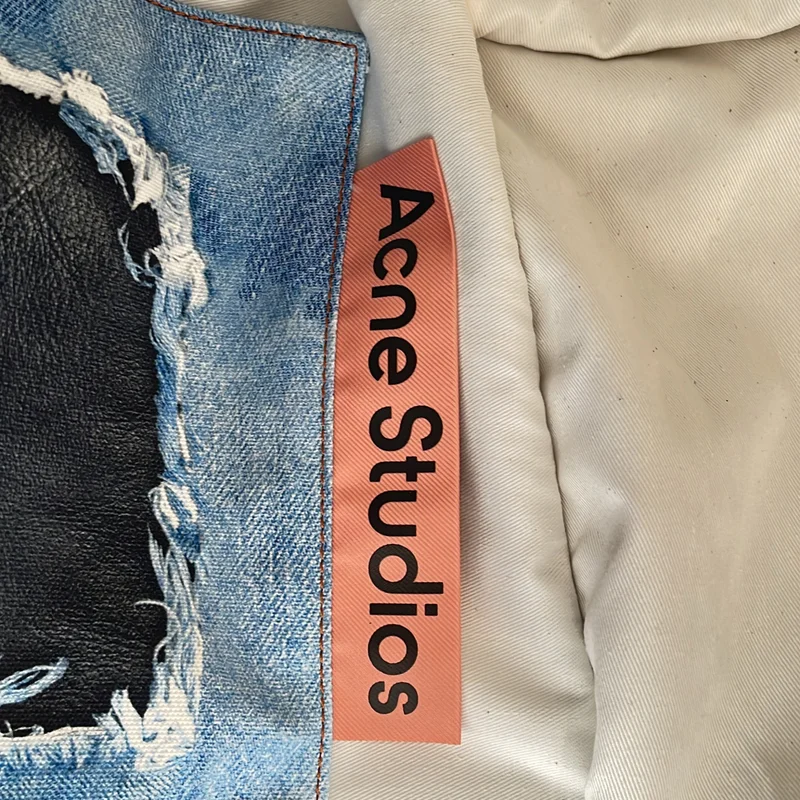 Acne Studios / アクネストゥディオズ | 2025AW | デニムパンツ 転写プリント キャンバストートバッグ |