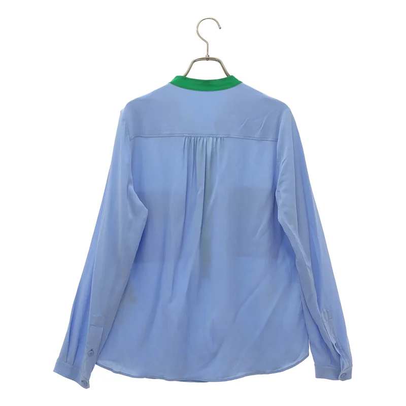 STELLA McCARTNEY / ステラマッカートニー | シルク バンドカラー プルオーバーシャツ | 38 | レディース