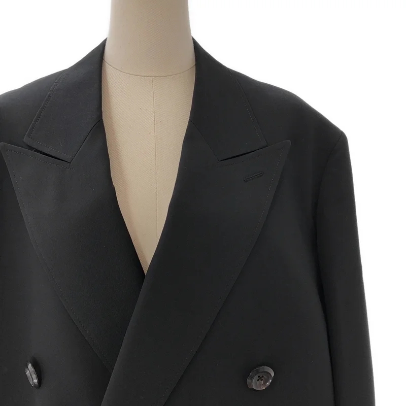 THE RERACS / ザリラクス | 2024AW | ウールギャバジン ダブルブレスト ロングテーラードジャケット | 38 | レディース
