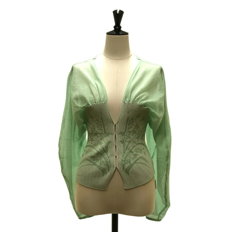 Mame Kurogouchi / マメクロゴウチ | 2025SS | Sheer Rounded Sleeve Knitted Cardigan シアー ニット カーディガン | 1 |