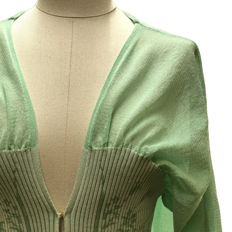 Mame Kurogouchi / マメクロゴウチ | 2025SS | Sheer Rounded Sleeve Knitted Cardigan シアー ニット カーディガン | 1 |