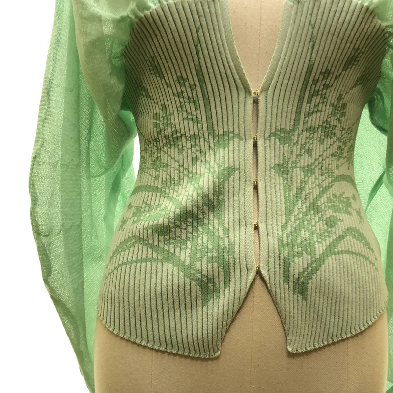 Mame Kurogouchi / マメクロゴウチ | 2025SS | Sheer Rounded Sleeve Knitted Cardigan シアー ニット カーディガン | 1 |