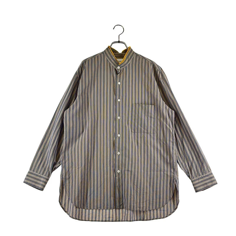 Cristaseya / クリスタセヤ | Salvatore Piccolo / サルヴァトーレピッコロ Mao Shirt ストライプ マオカラーシャツ | M | メンズ