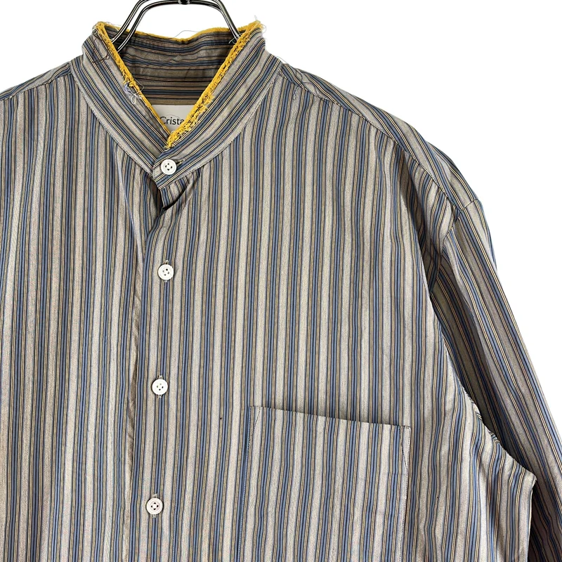 Cristaseya / クリスタセヤ | Salvatore Piccolo / サルヴァトーレピッコロ Mao Shirt ストライプ マオカラーシャツ | M | メンズ