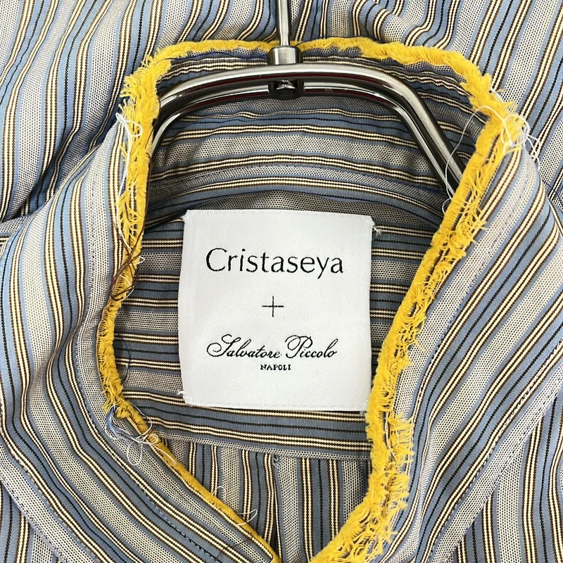 Cristaseya / クリスタセヤ | Salvatore Piccolo / サルヴァトーレピッコロ Mao Shirt ストライプ マオカラーシャツ | M | メンズ