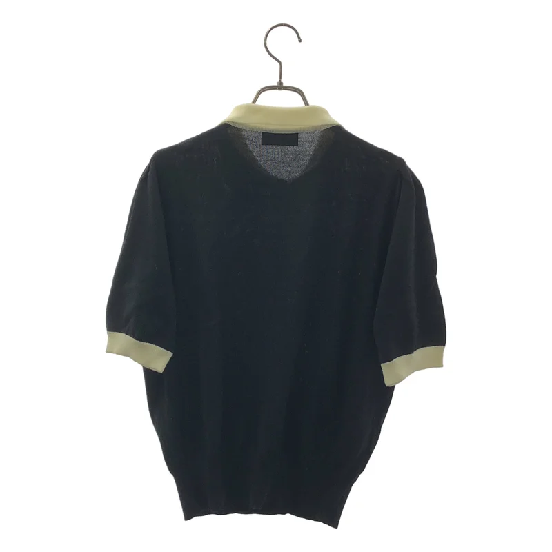 SINME / シンメ | バイカラーショートスリーブニットポロシャツ | M | レディース