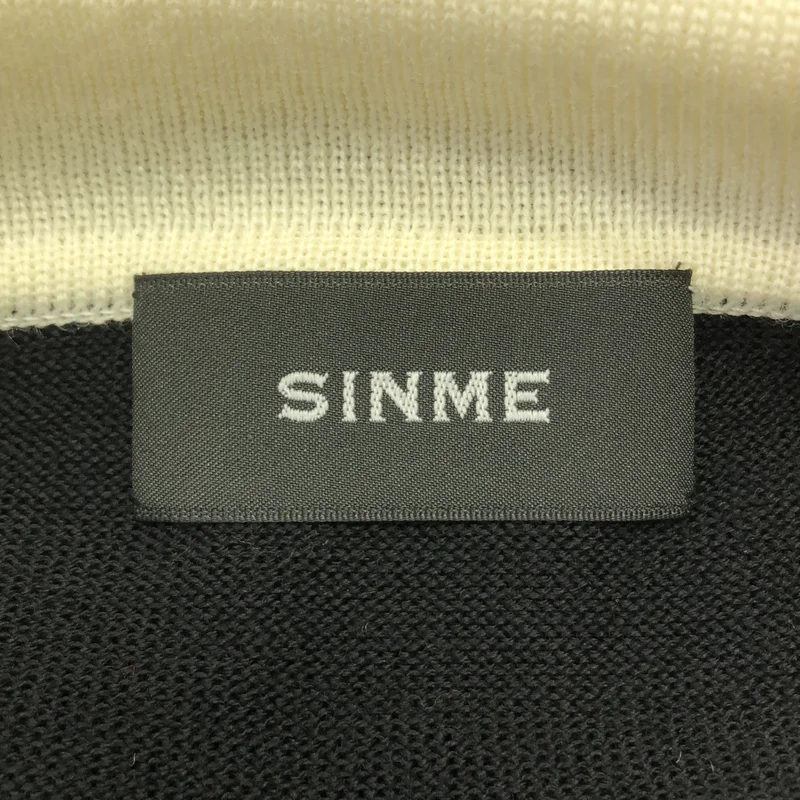 SINME / シンメ | バイカラーショートスリーブニットポロシャツ | M | レディース