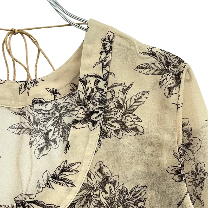 LE CIEL BLEU / ルシェルブルー | FLOWER TATTOO BODYSUIT / フラワー柄 シースルー カットソー | 38 | レディース