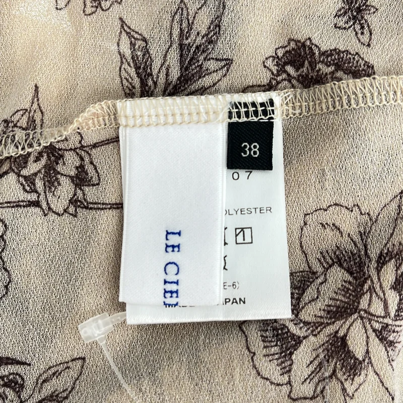 LE CIEL BLEU / ルシェルブルー | FLOWER TATTOO BODYSUIT / フラワー柄 シースルー カットソー | 38 | レディース