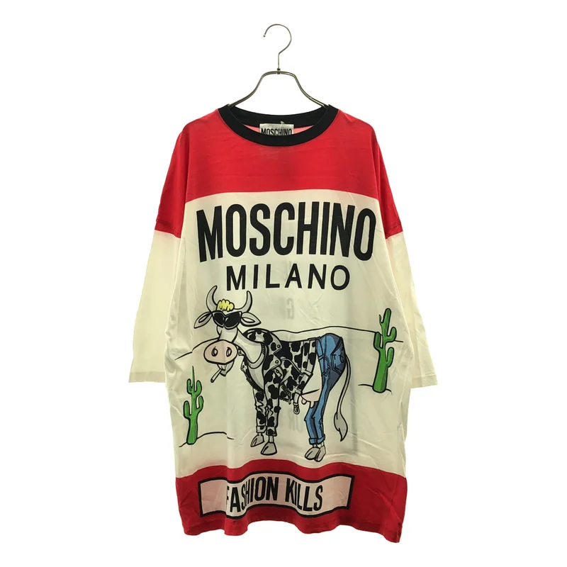 MOSCHINO / モスキーノ | FASHION KILLS ロゴ プリント Tシャツ | XXS | メンズ