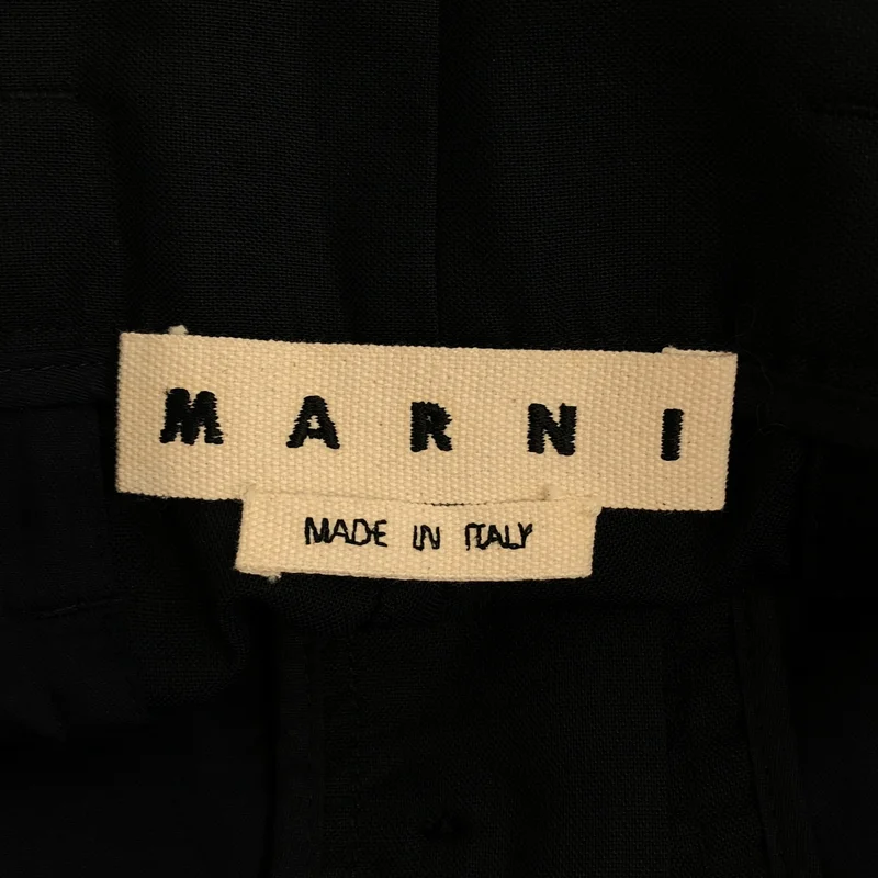 MARNI / マルニ | ウールギャバジン シワ加工 ベルテッドルーズパンツ | 48 | メンズ