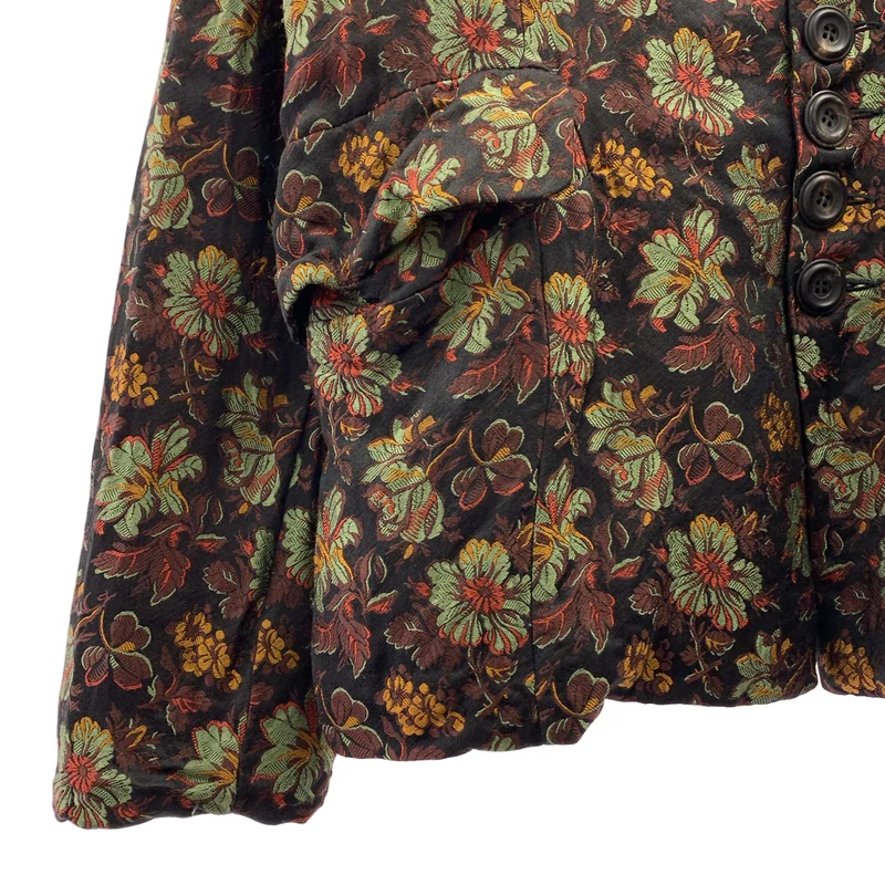 JOHN ALEXANDER SKELTON / ジョンアレキサンダースケルトン | 2025AW | silk embroidery single jacket / シルク 総柄 エンブロイダリー オーバー ジャケット | S | メンズ