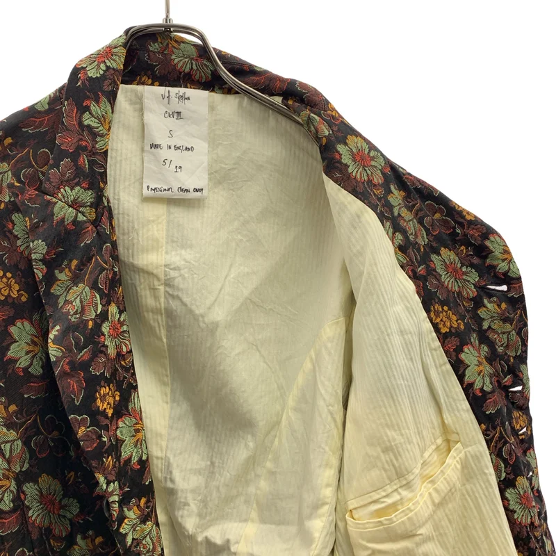 JOHN ALEXANDER SKELTON / ジョンアレキサンダースケルトン | 2025AW | silk embroidery single jacket / シルク 総柄 エンブロイダリー オーバー ジャケット | S | メンズ