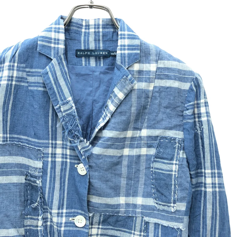 RALPH LAUREN / ラルフローレン | チェック パッチワーク シングルブレスト テーラードジャケット / 総裏地 | 2 | レディース
