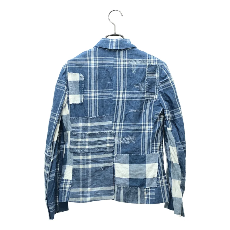 RALPH LAUREN / ラルフローレン | チェック パッチワーク シングルブレスト テーラードジャケット / 総裏地 | 2 | レディース