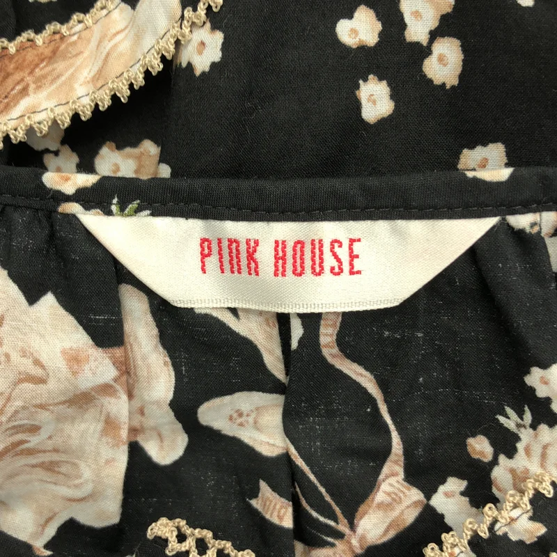 PINK HOUSE / ピンクハウス | コットン バレリーナテディ  総柄 チュニック ブラウス |