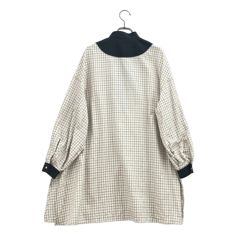 THE RERACS / ザリラクス | ビブフロント チェック ロングシャツ | 36 | レディース