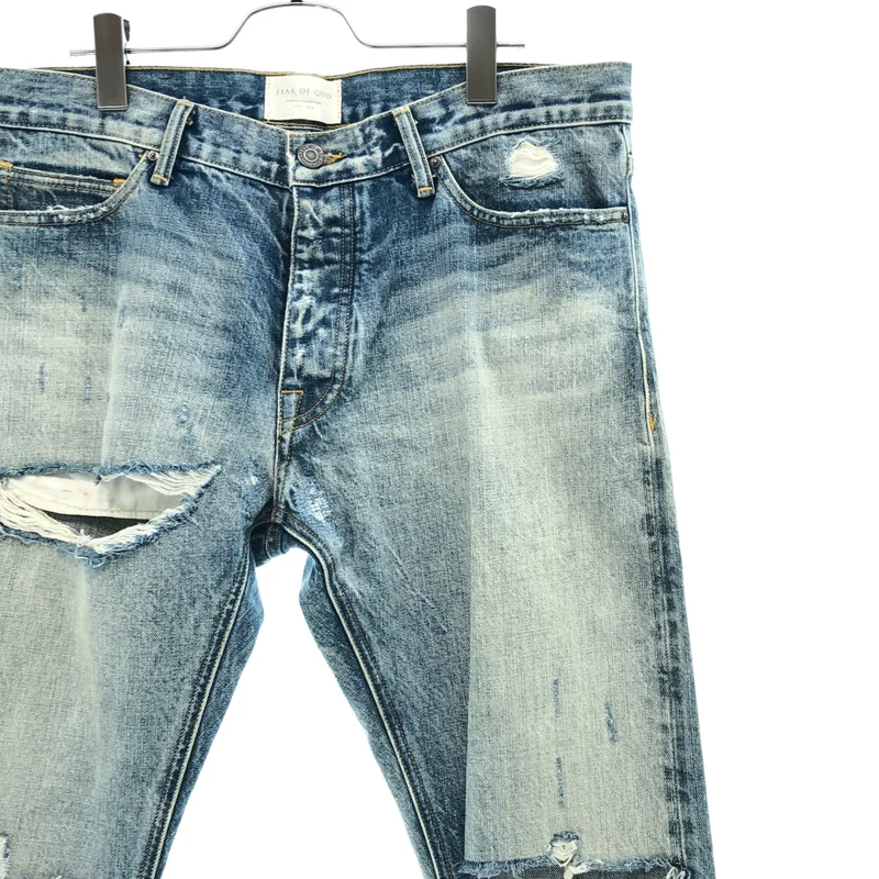 FEAR OF GOD / フィアオブゴッド | 2016AW | 4th Selvedge Denim / クラッシュ加工 サイドジップ スキニーデニム | 33 | メンズ