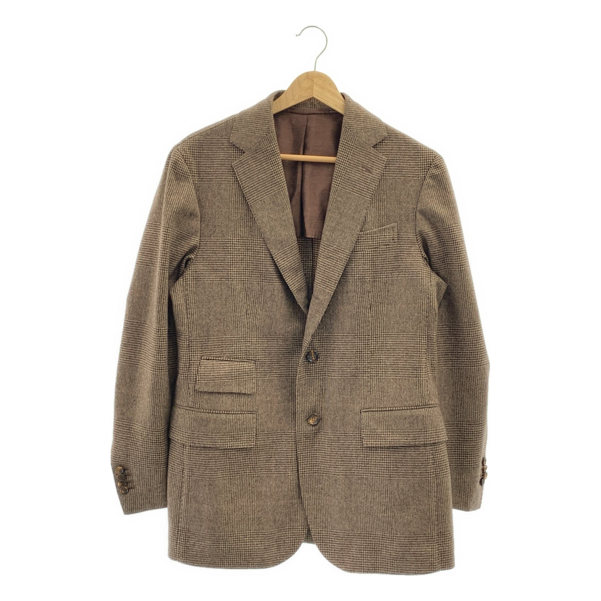 【美品】  Stile Latino / スティレラティーノ | AULE032 ウール グレンチェック 3B テーラードジャケット | 46 | ブラウン | メンズ 美品】 Stile Latino / スティレラティーノ | AULE032 ウール グレン