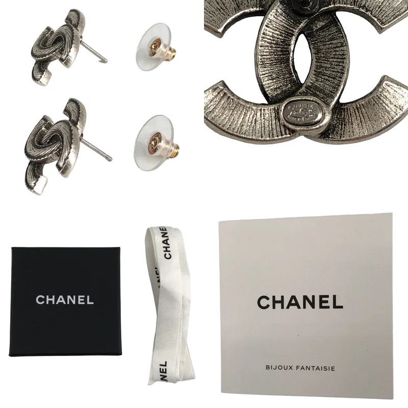 CHANEL / シャネル | メタリック ココマーク ピアス ABE557 |