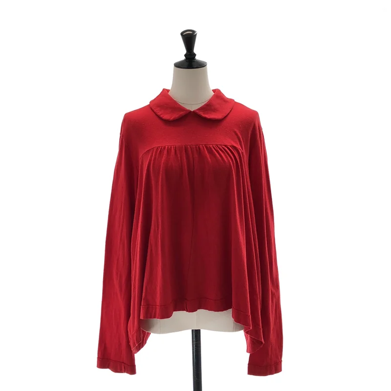 tricot COMME des GARCONS / トリココムデギャルソン | 2013AW | 製品加工 変形 オーバーシルエット バックボタン 丸襟 トップス | M | レディース