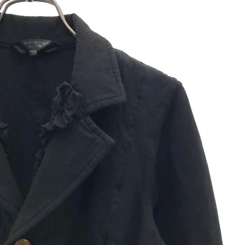 COMME des GARCONS COMME des GARCONS / コムコム | 2011AW | ポリエステル縮絨 フリル装飾 ステンカラーコート | XS | レディース