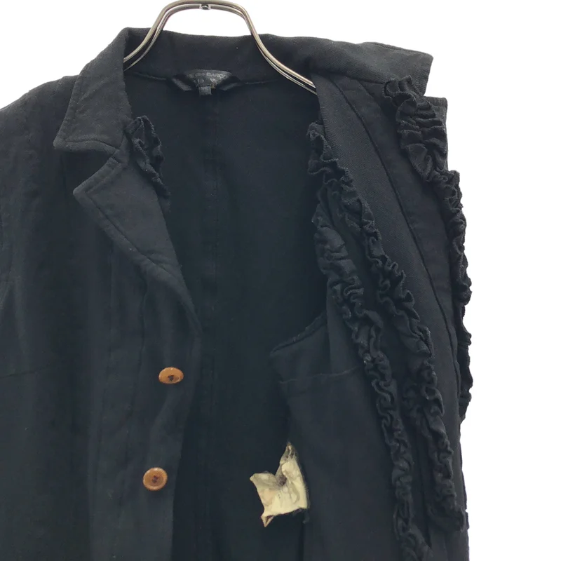 COMME des GARCONS COMME des GARCONS / コムコム | 2011AW | ポリエステル縮絨 フリル装飾 ステンカラーコート | XS | レディース