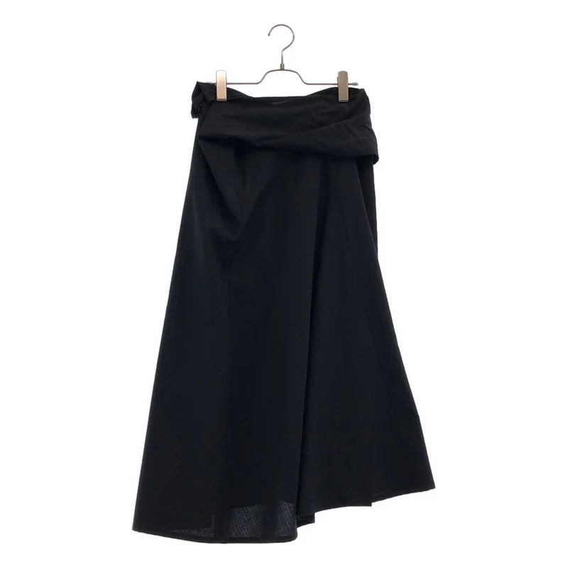 YOHJI YAMAMOTO +NOIR / ヨウジヤマモトプリュスノアール | 2009AW | ウール ストライプ バックボタン フレアスカート | 2 | レディース
