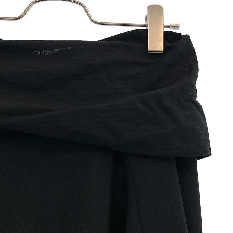 YOHJI YAMAMOTO +NOIR / ヨウジヤマモトプリュスノアール | 2009AW | ウール ストライプ バックボタン フレアスカート | 2 | レディース