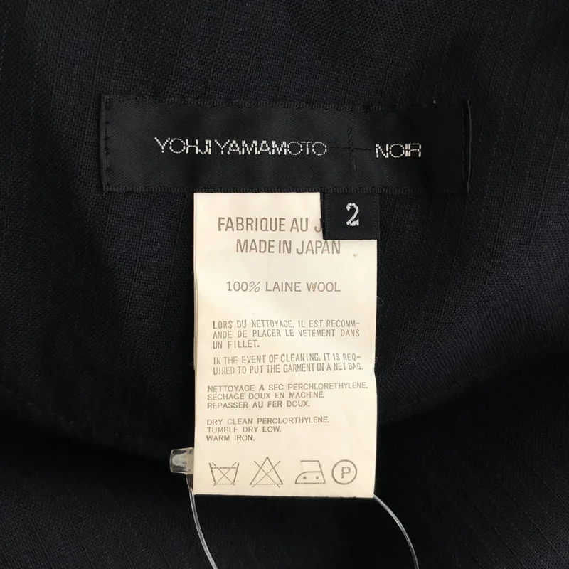 YOHJI YAMAMOTO +NOIR / ヨウジヤマモトプリュスノアール | 2009AW | ウール ストライプ バックボタン フレアスカート | 2 | レディース