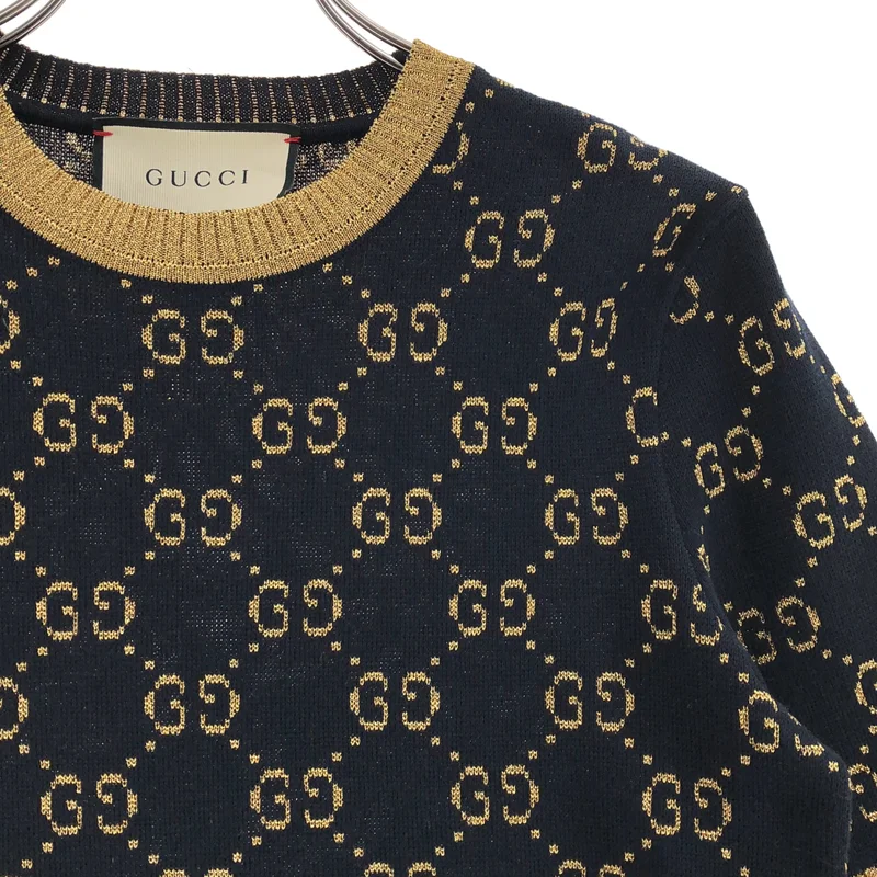 GUCCI / グッチ | コットン GG ラメニットトップス |