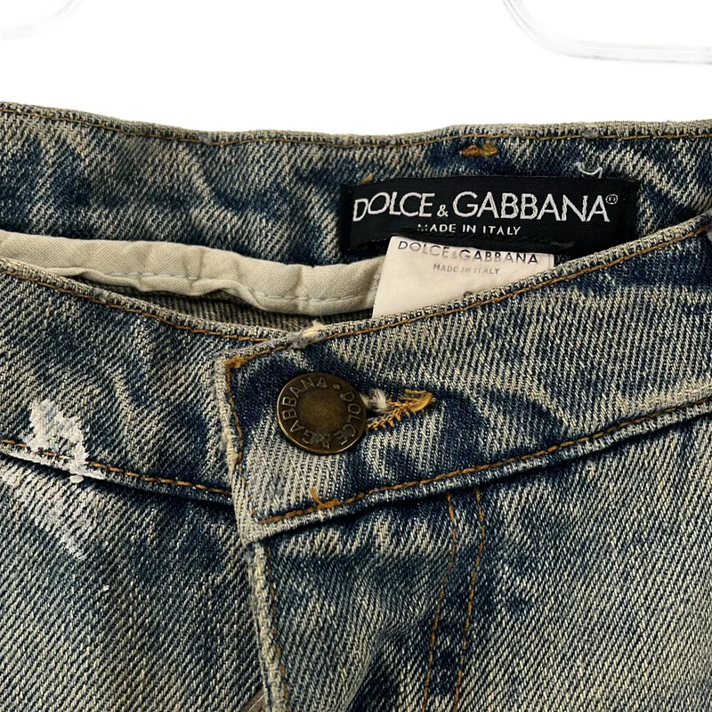 DOLCE＆GABBANA / ドルチェ＆ガッバーナドルガバ | ヴィンテージ加工 グラフィティペイント クラッシュデニムパンツ | 50 | メンズ