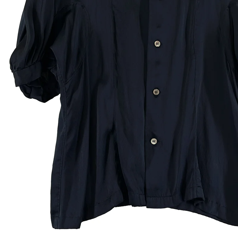 COMME des GARCONS / コムデギャルソン | 2016SS | シルク ラウンドカラー シャツ ブラウス | XS | レディース