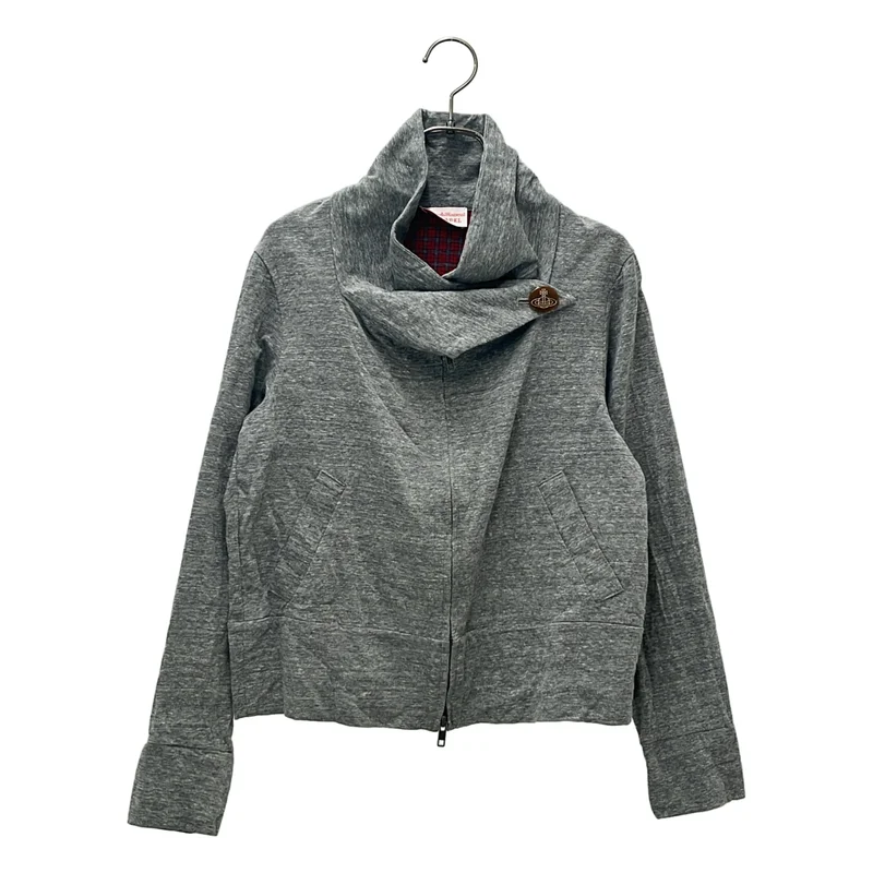VIVIENNE WESTWOOD RED LABEL / ヴィヴィアンウエストウッドレッドレーベル | コットン ビッグカラー ジップアップブルゾン | M | レディース