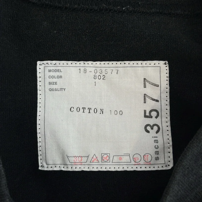 sacai / サカイ | コットン サイドジップ STASIS AS TO VECTOR プリント Tシャツ | 1 | レディース