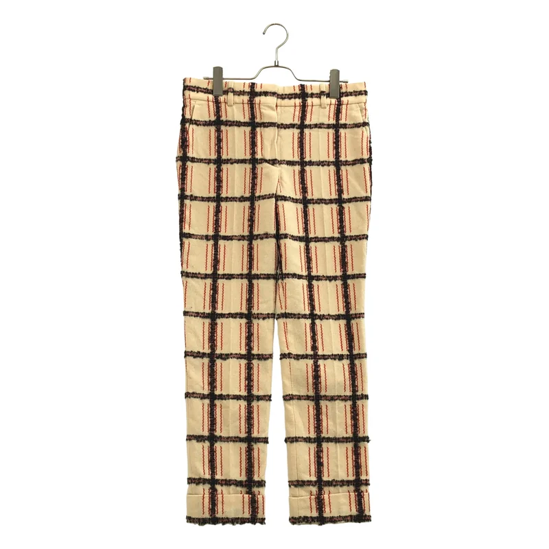 Chloe / クロエ | ウール モヘヤ チェック スラックスパンツ | 34 | レディース