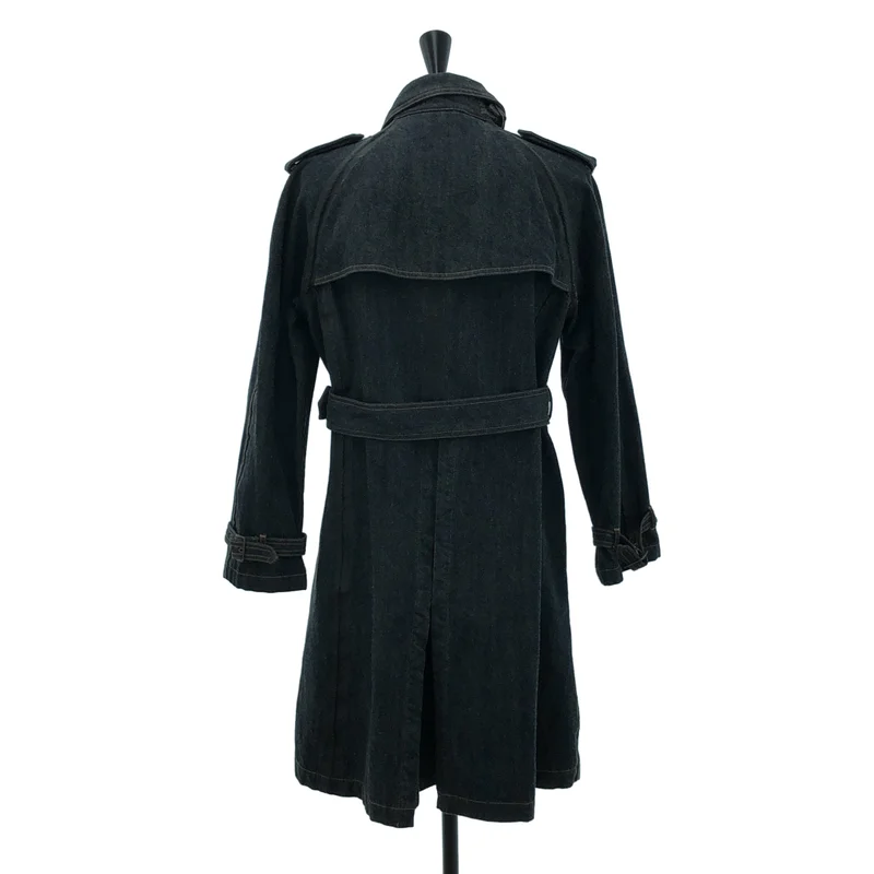 COMME des GARCONS HOMME / コムデギャルソンオム | 2003AW | 製品洗い チンストラップ ベルテッド デニム オーバーコート | M | メンズ